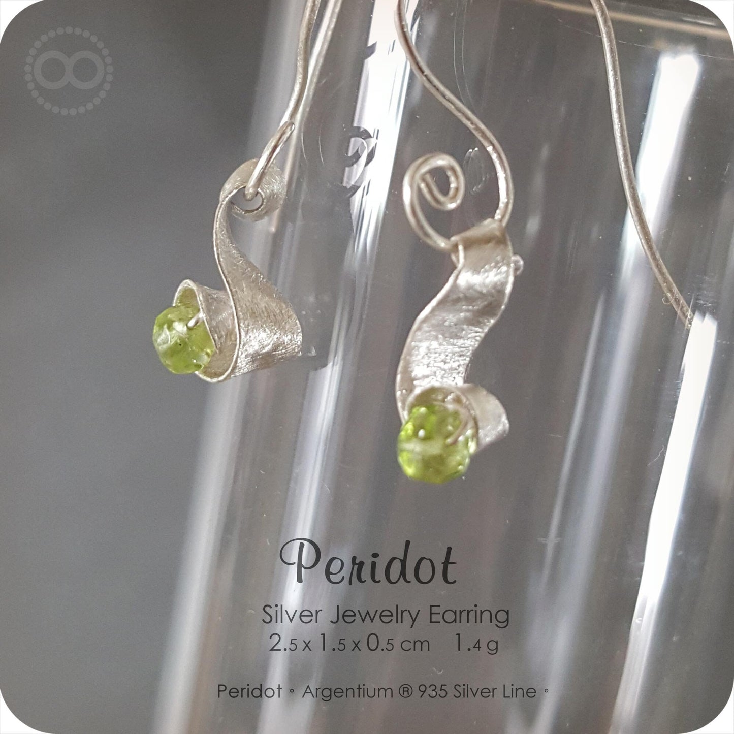 Peridot-Silberohrringe Peridot-Ohrringe aus Sterlingsilber-H126