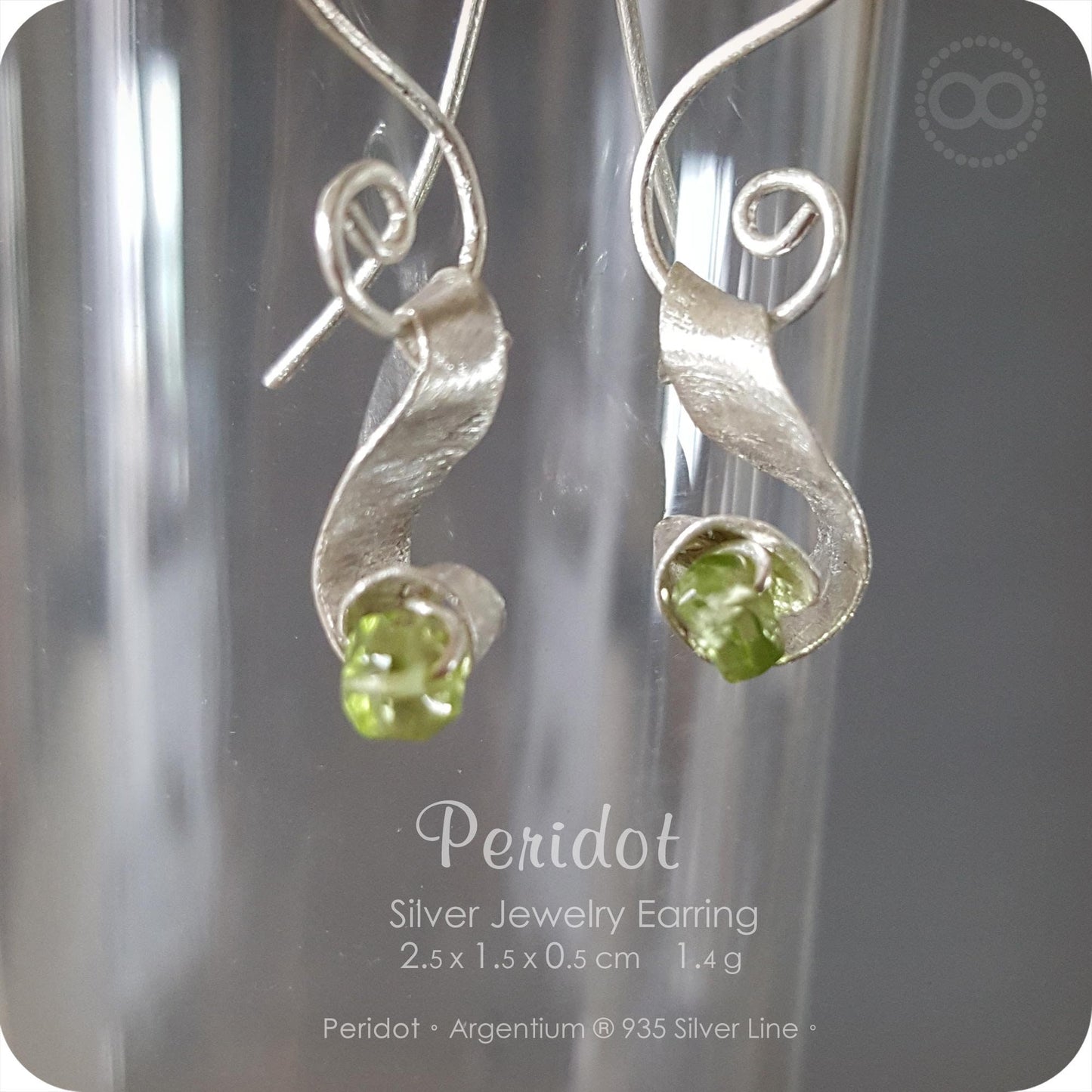 Peridot-Silberohrringe Peridot-Ohrringe aus Sterlingsilber-H126