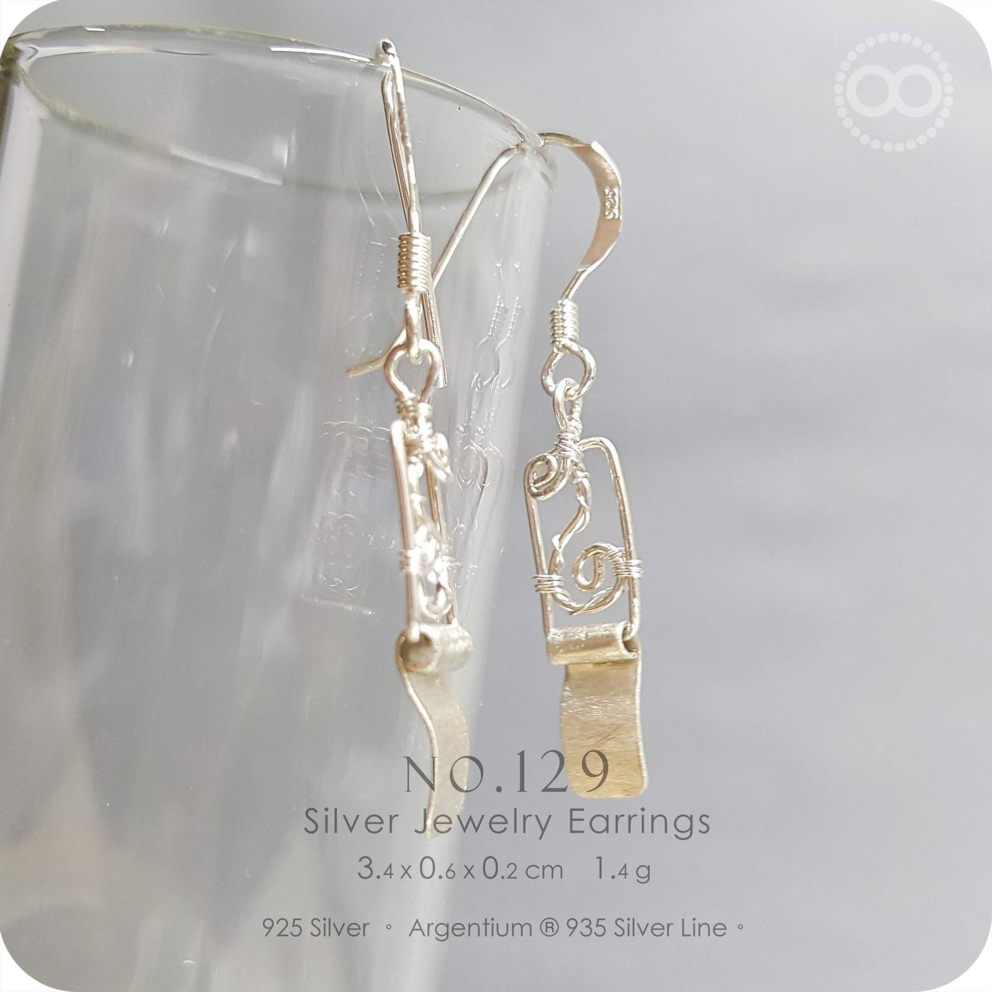 nO.129 Silver Earrings - H 129