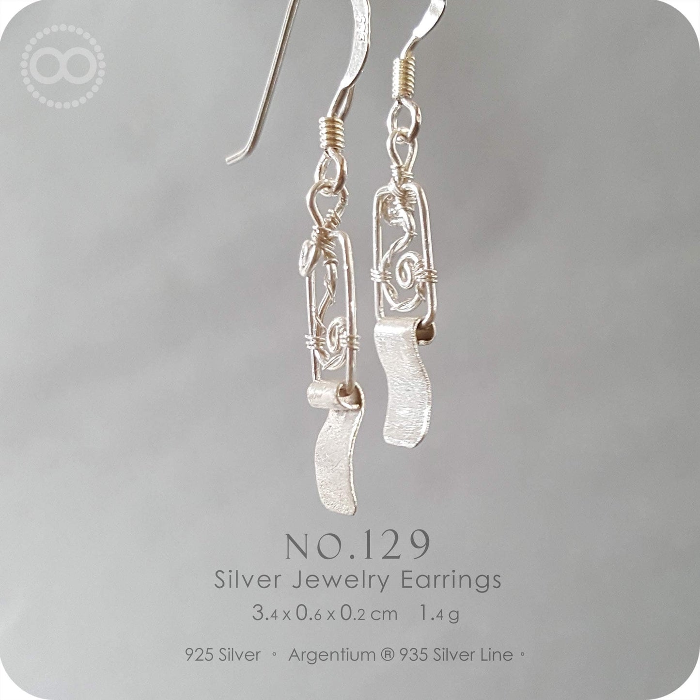 nO.129 Silver Earrings - H 129