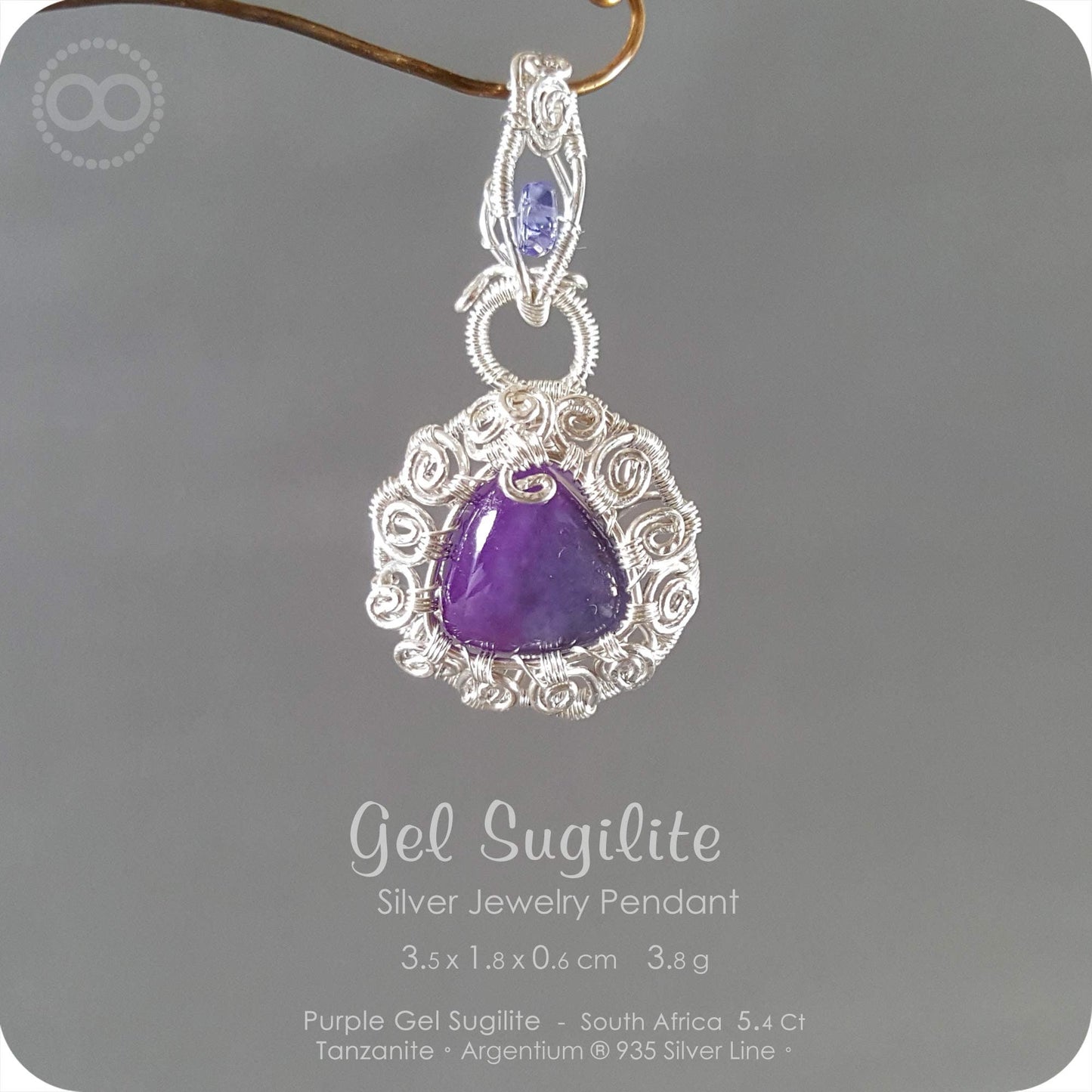 Gel Sugilite Silver Jewelry Necklace - H106