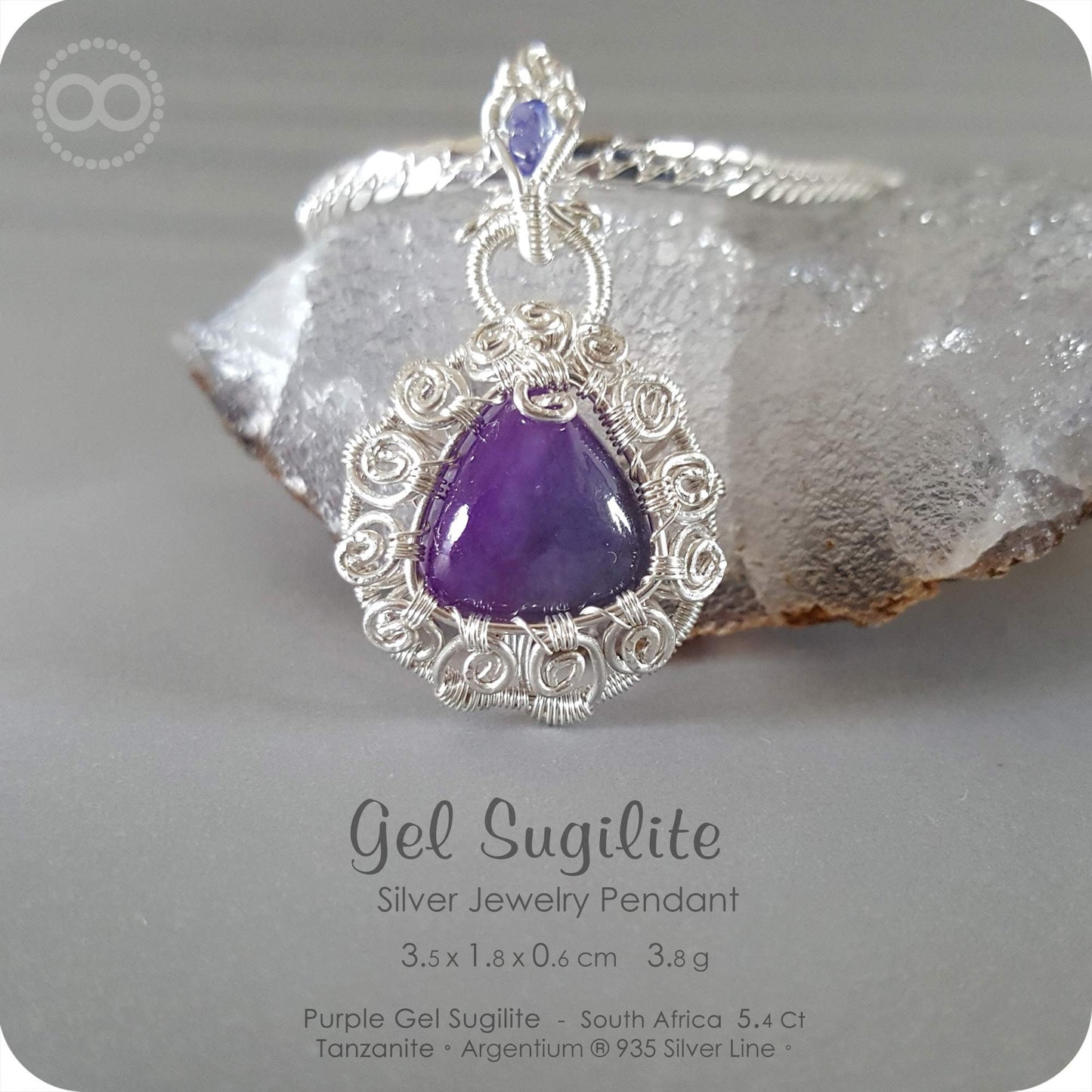 Gel Sugilite Silver Jewelry Necklace - H106