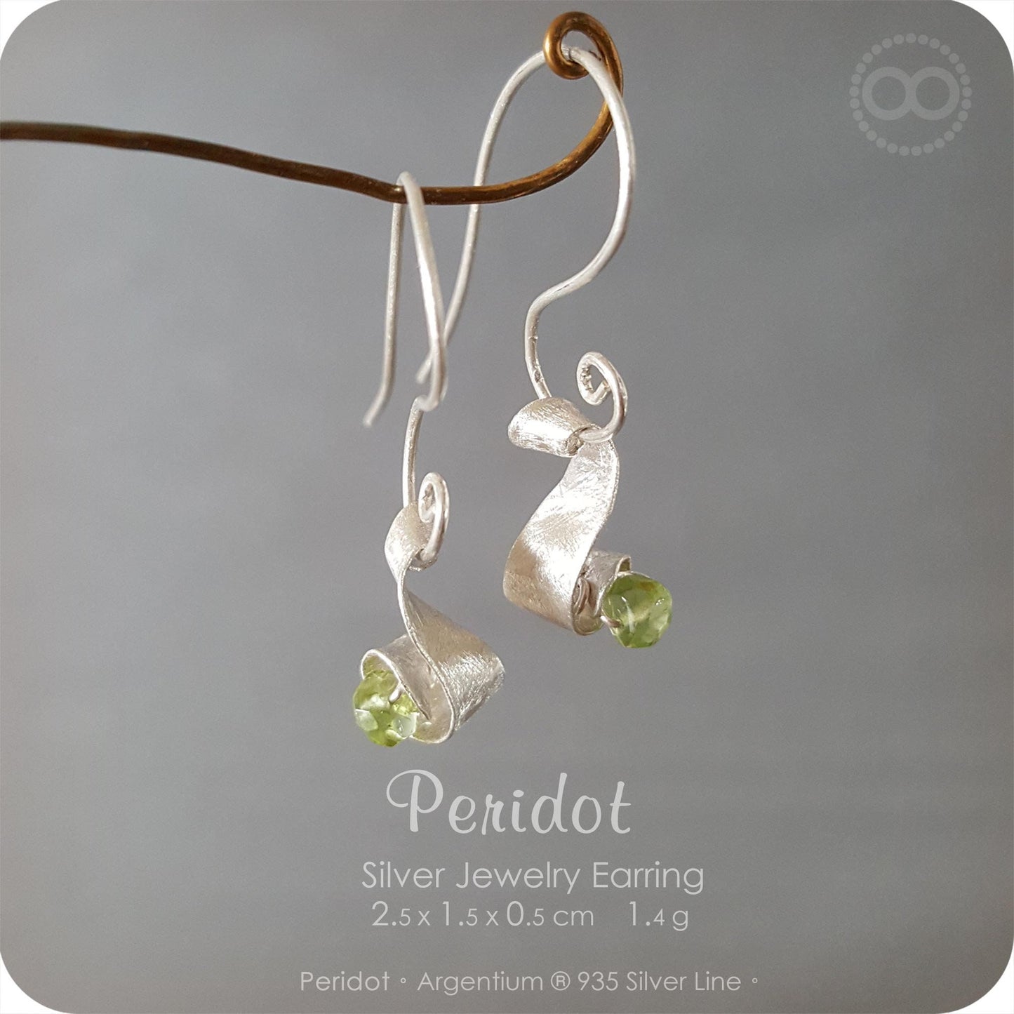 Peridot-Silberohrringe Peridot-Ohrringe aus Sterlingsilber-H126