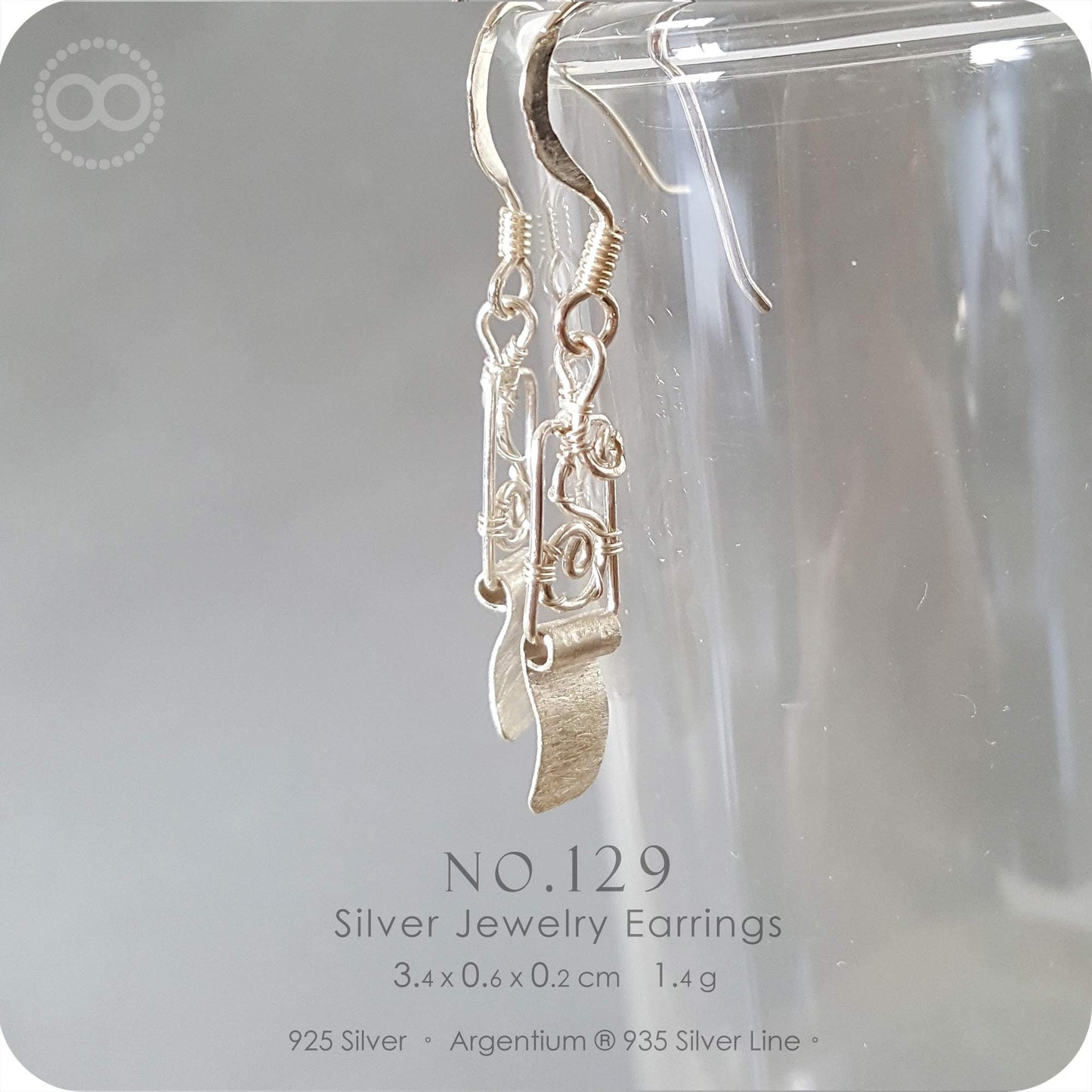 nO.129 Silver Earrings - H 129