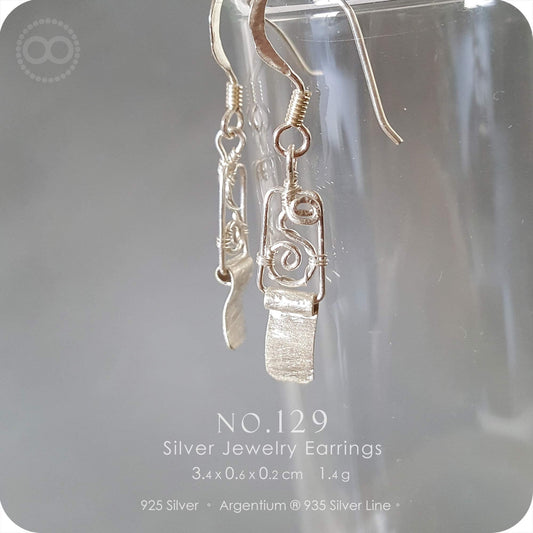 nO.129 Silver Earrings - H 129