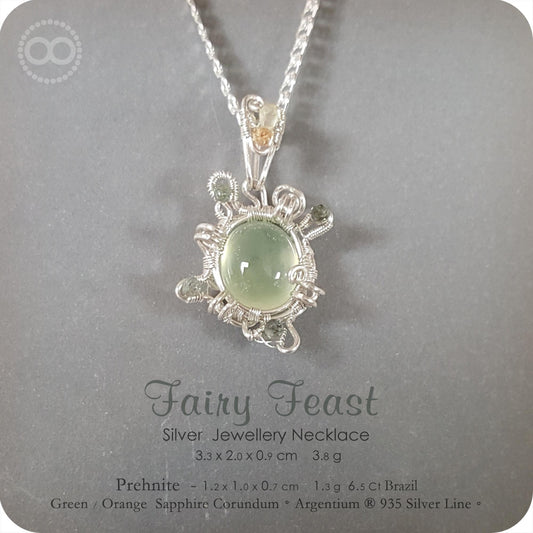 Prehnite Silver Jewelry Pendant - H150 - Fairy Feast