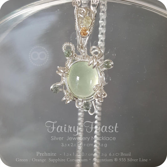 Prehnite Silver Jewelry Pendant - H150 - Fairy Feast