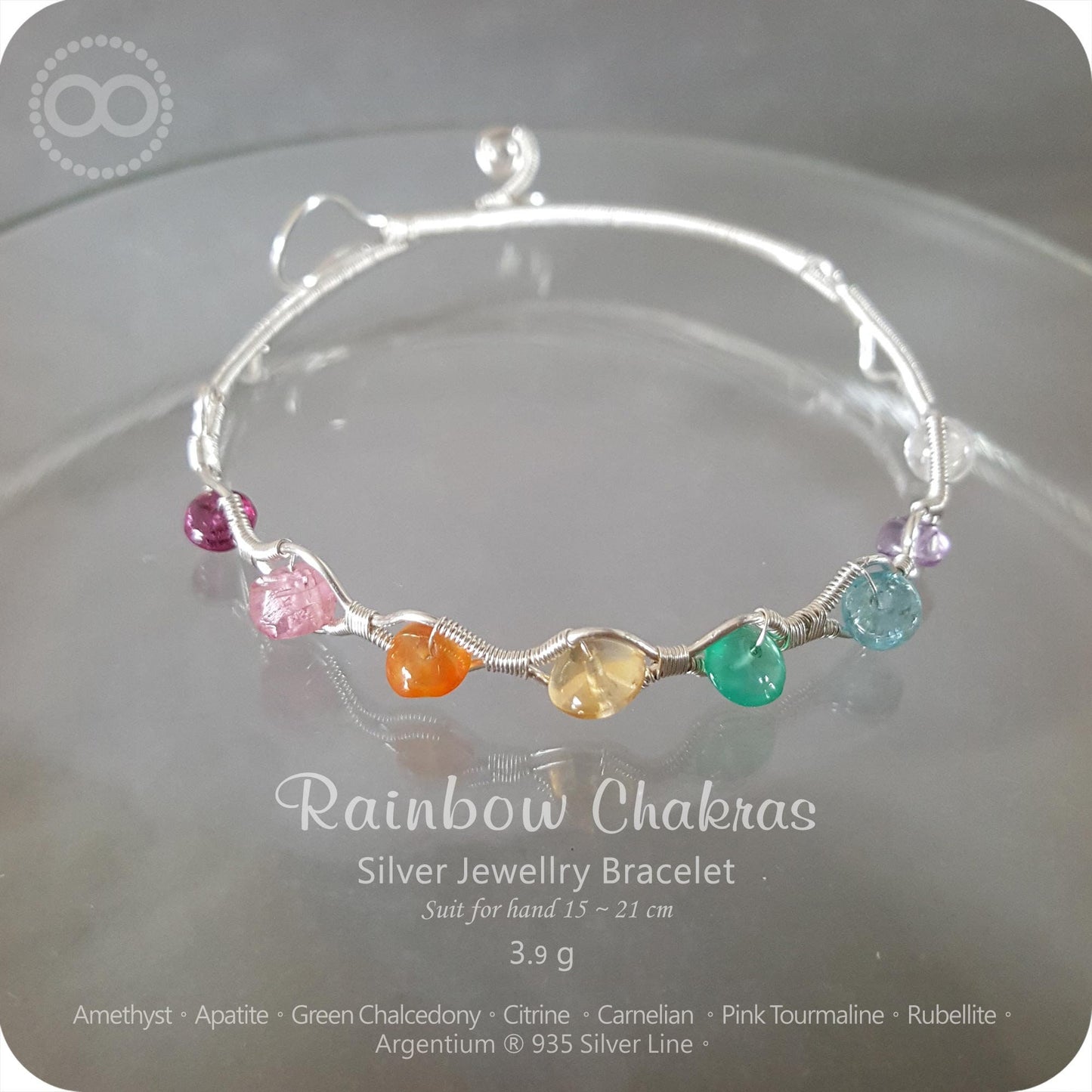 Rainbow Silver Jewelry Bracelet - H156