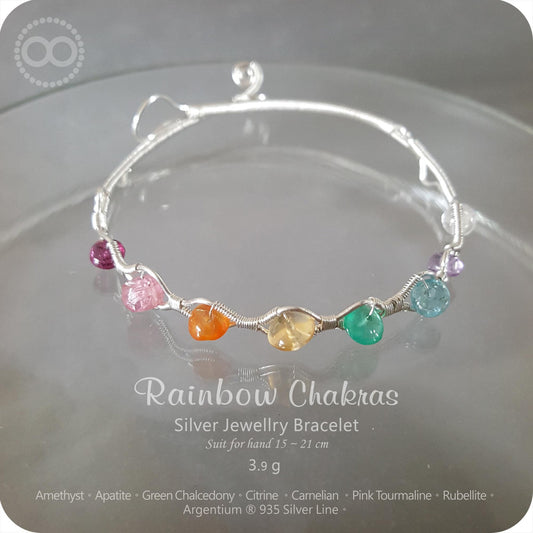 Regenbogen-Silberschmuckarmband – H156