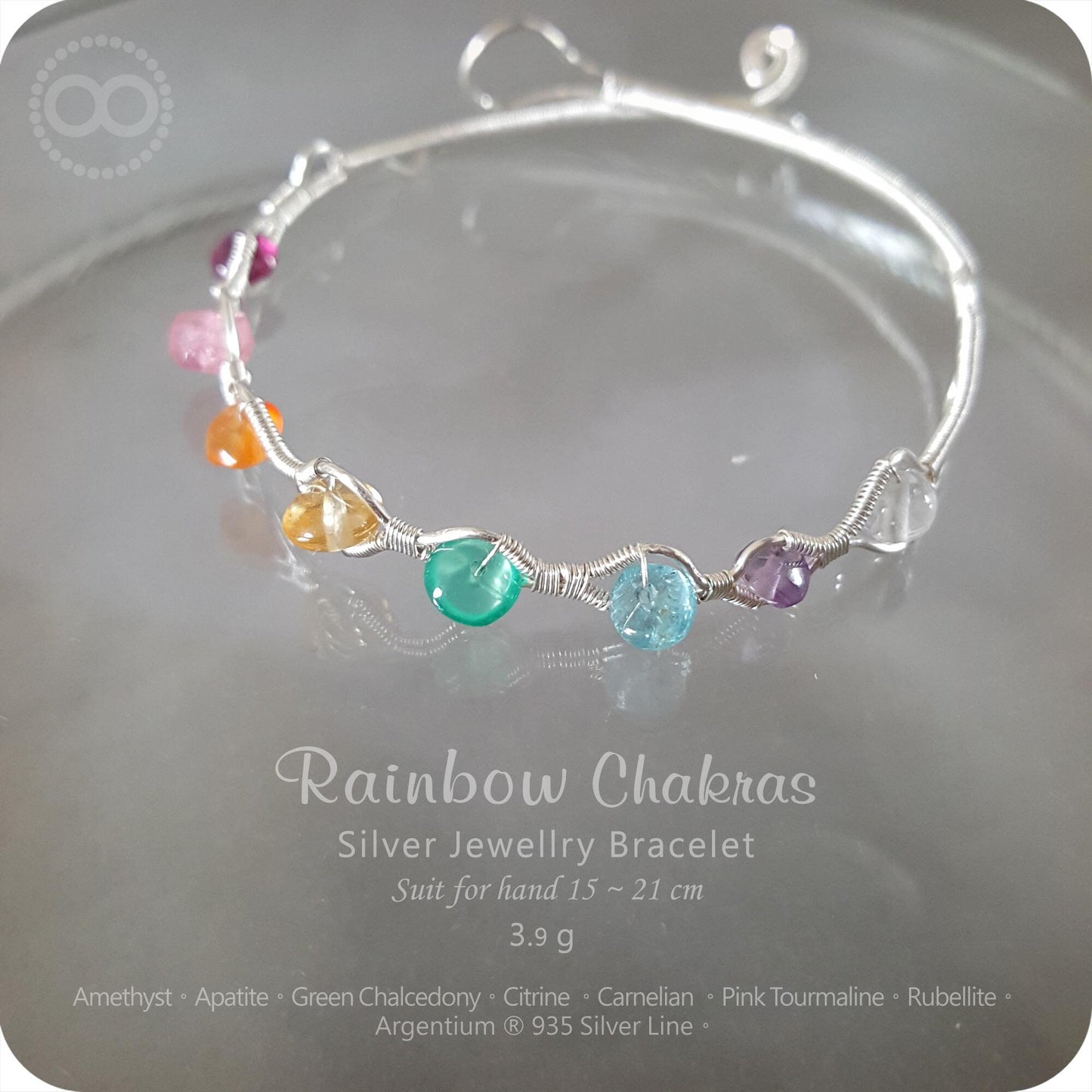 Rainbow Silver Jewelry Bracelet - H156