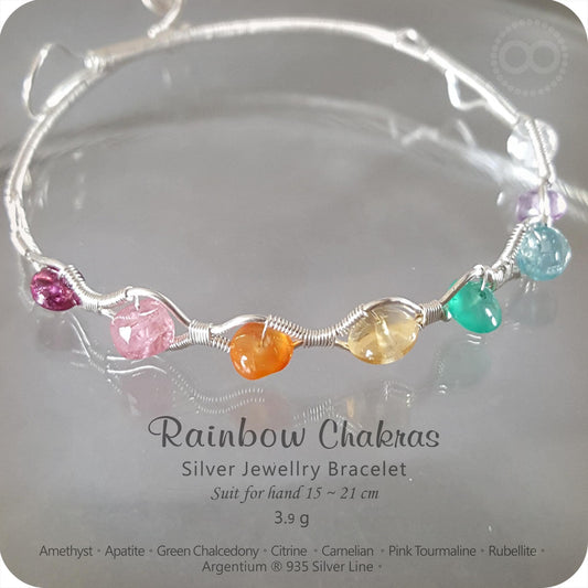 Regenbogen-Silberschmuckarmband – H156