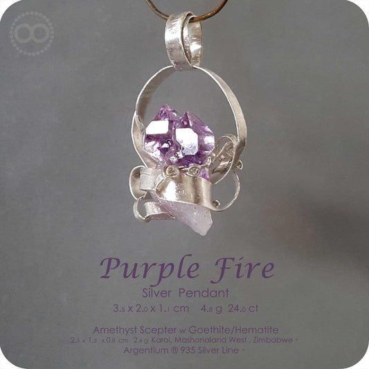 Amethyst-Zepter-Silberschmuck-Halskette – H164