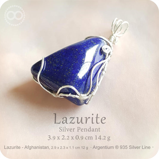 LAZURITE 青金石 Silver Jewelry Necklace - H194